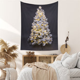Aperturee - Sparkle Snowy Christmas Tree Tapestry Wall Hanging